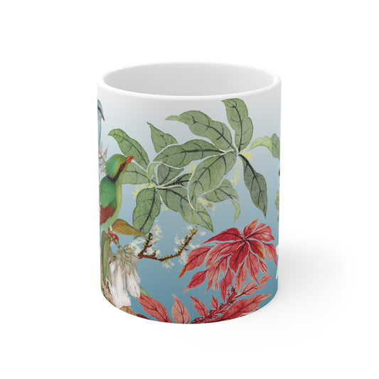 Floral Ceramic Mug with Tropical Vibes