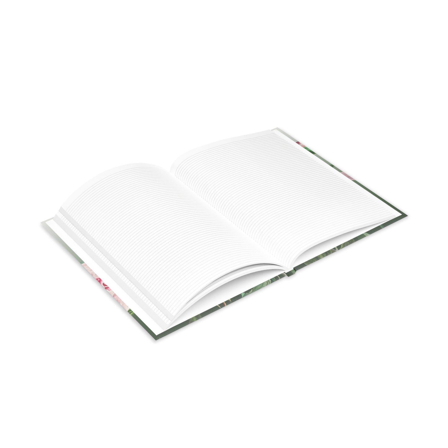 Vintage Peony Floral Green Hardcover Notebook