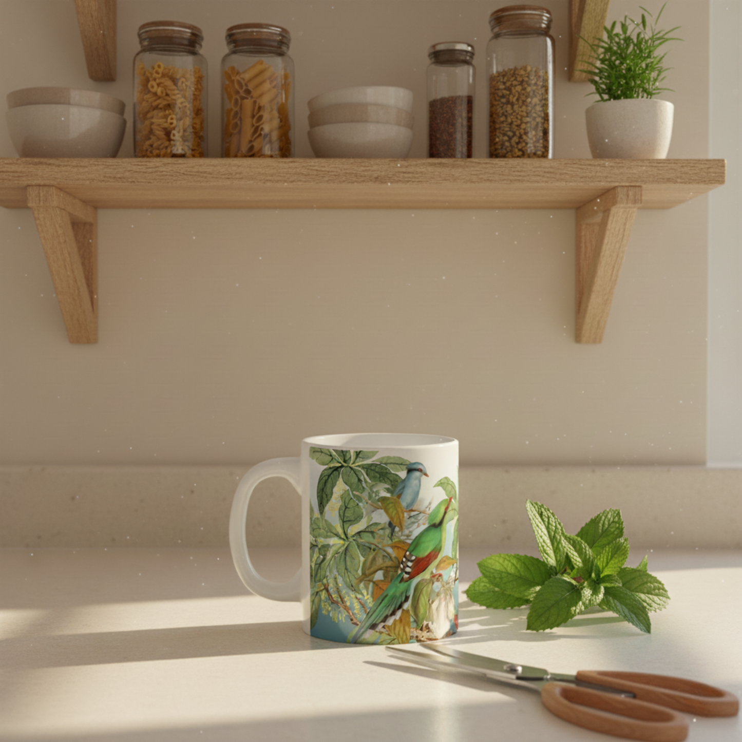 Floral Ceramic Mug with Tropical Vibes
