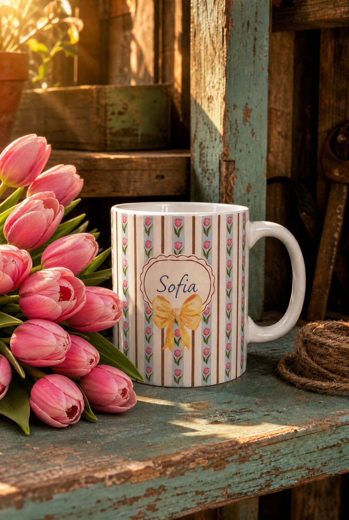 Gepersonaliseerde Tulpen Mok 2 - Mok met Naam 325 ml