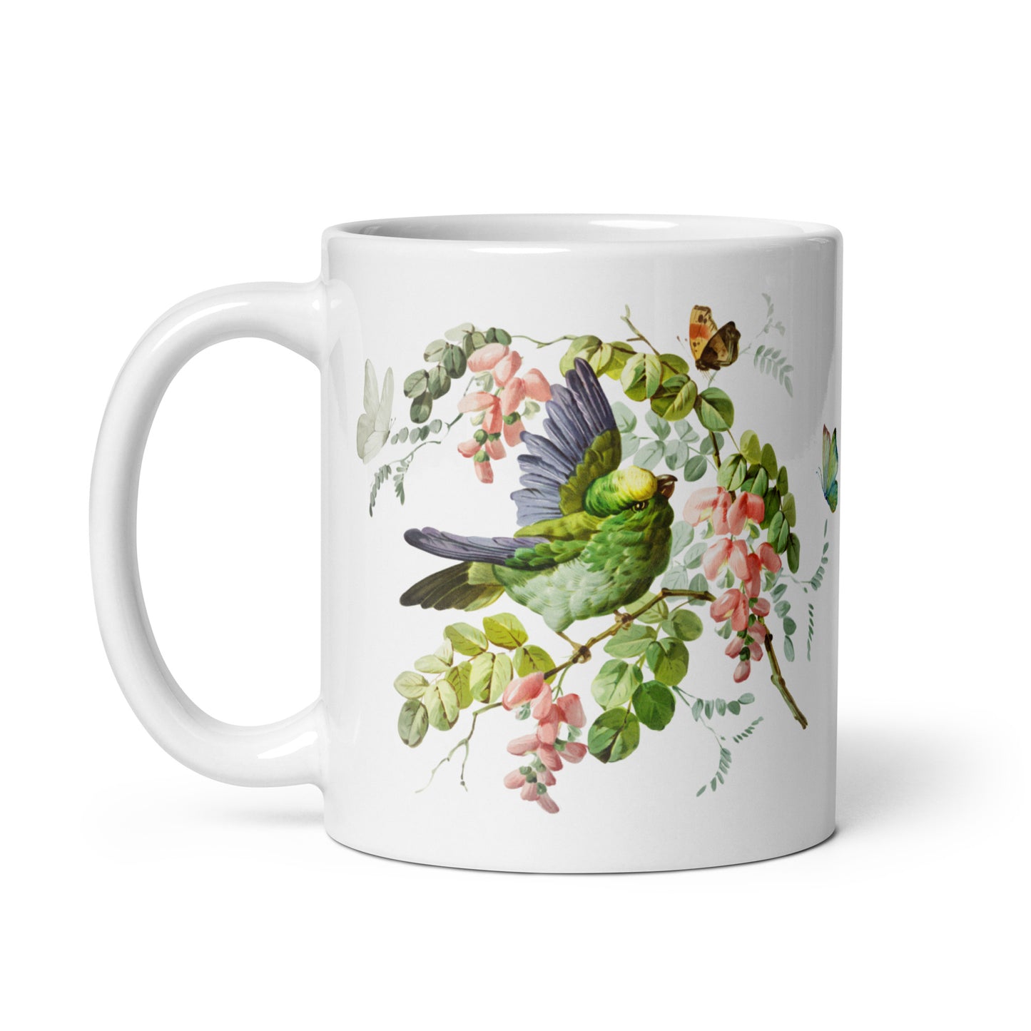 Mug Decorative Birds, Flowers and Butterflies