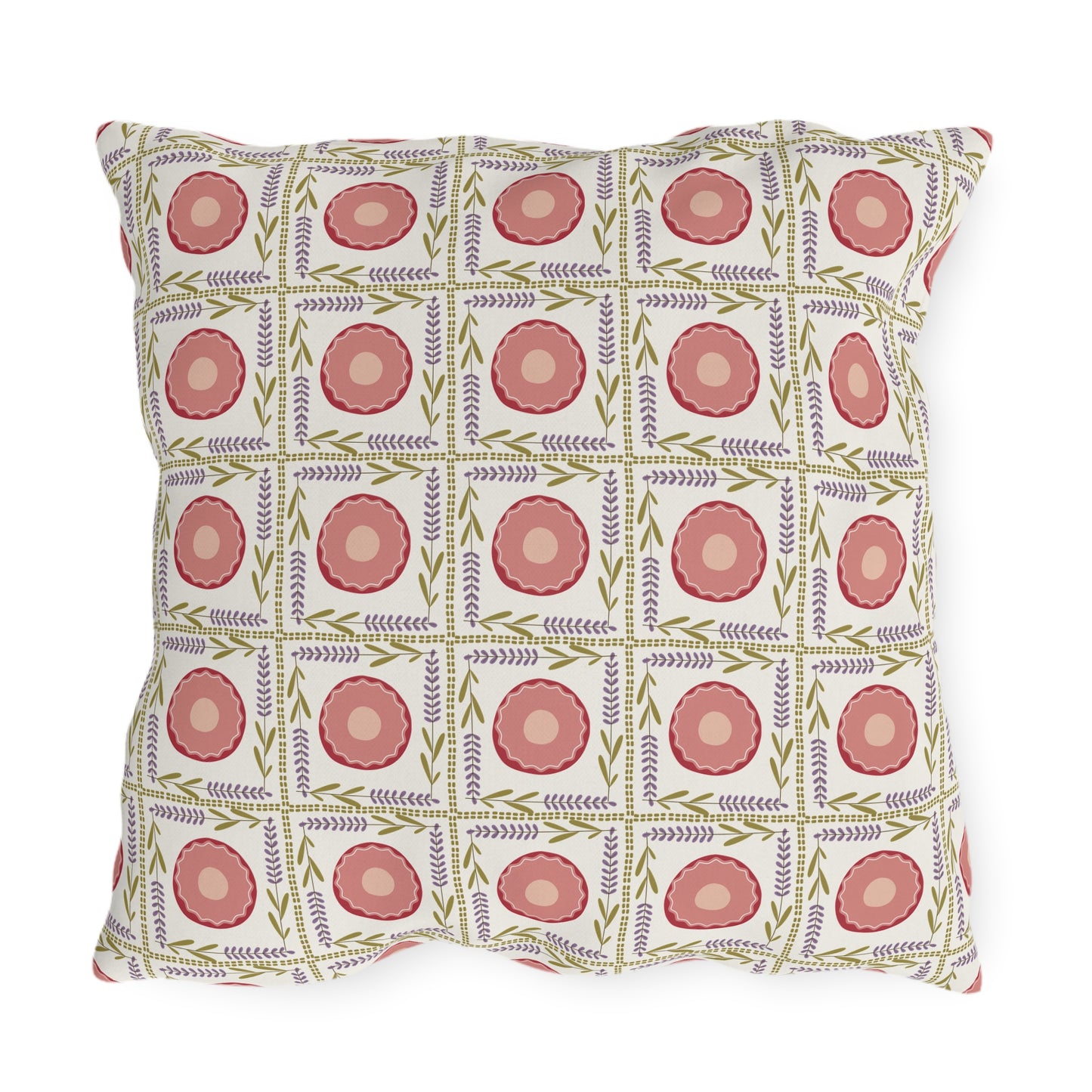 Colorful Outdoor Pillow with Pink and Lavender
