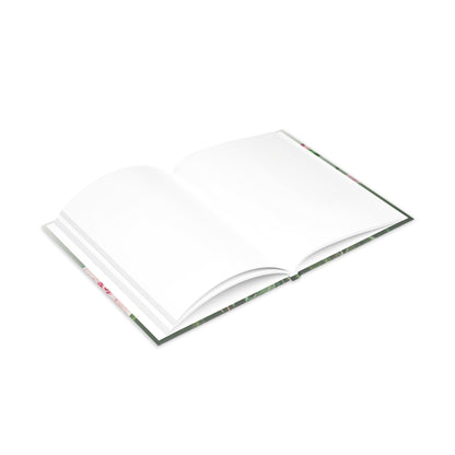 Vintage Peony Floral Green Hardcover Notebook