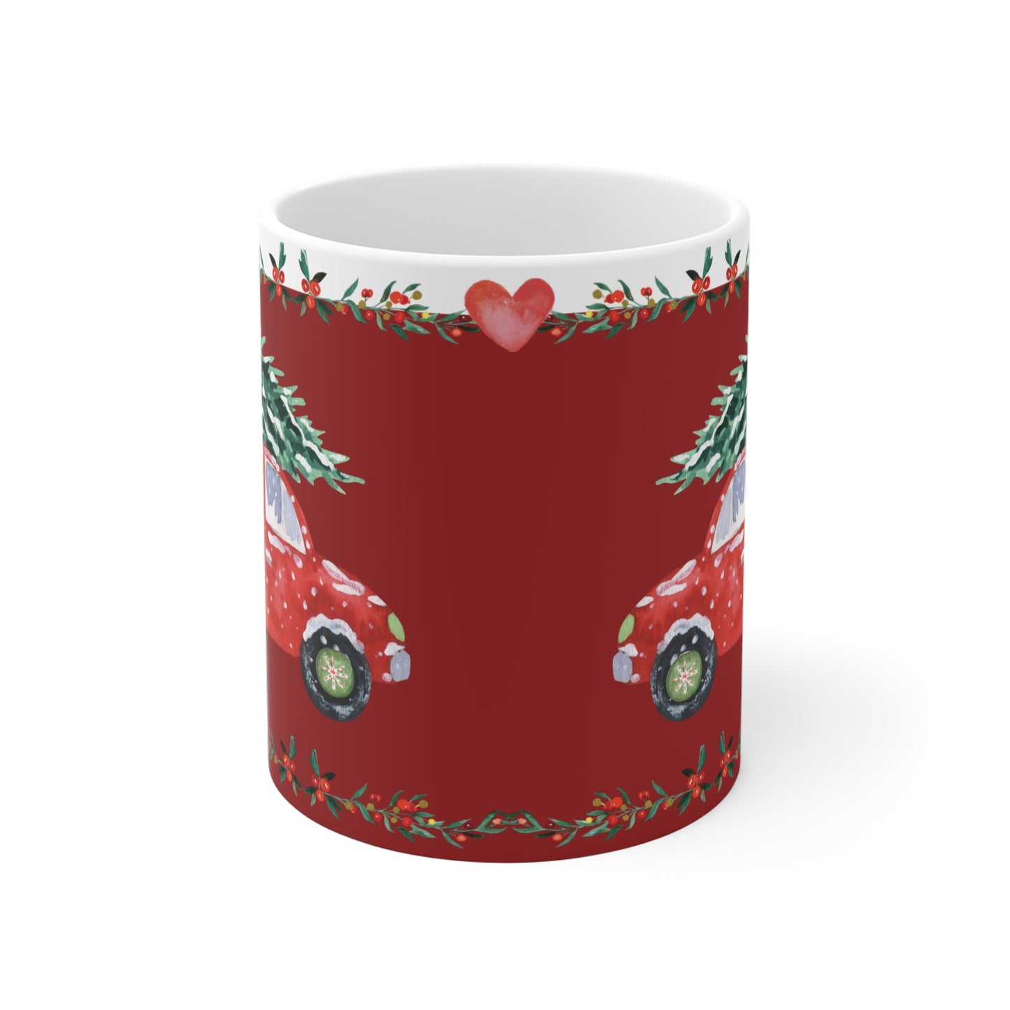 Christmas Coffee Mug Driving Home for Christmas (Red)