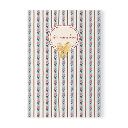 Tulips & Yellow Bow 02 Notebook A5 – Personalized Softcover Journal
