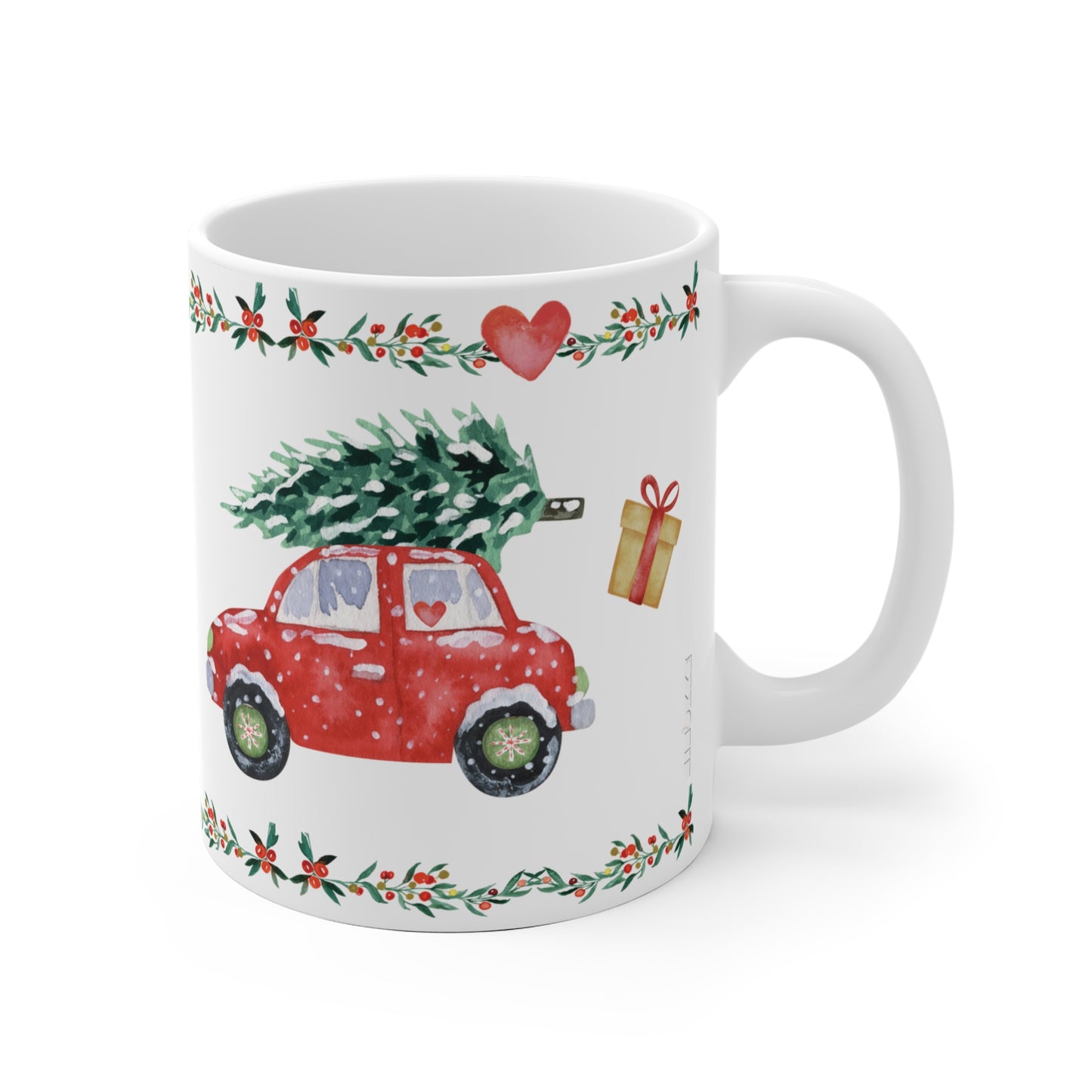 Christmas Coffee Mug Driving Home for Christmas (White)