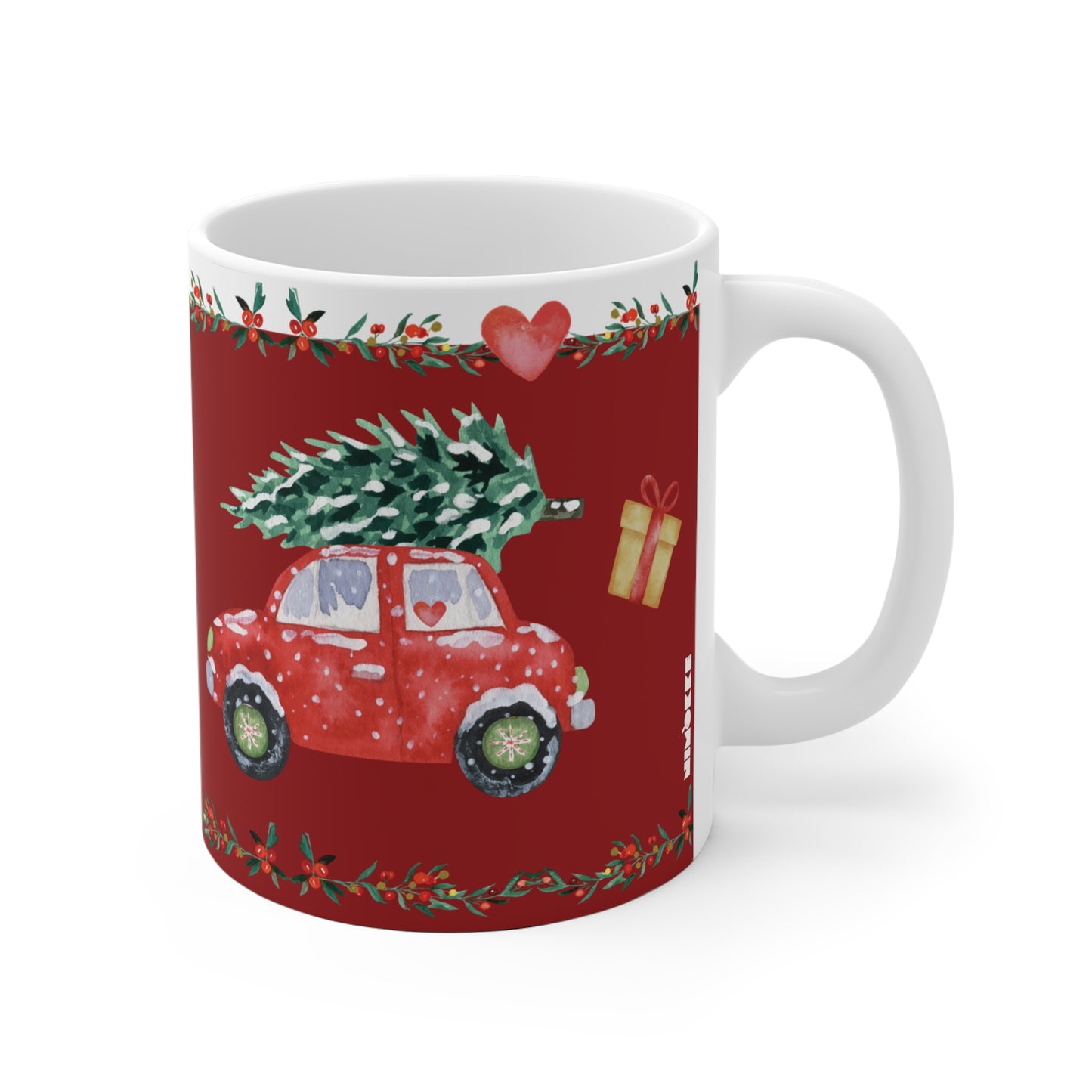 Christmas Coffee Mug Driving Home for Christmas (Red)