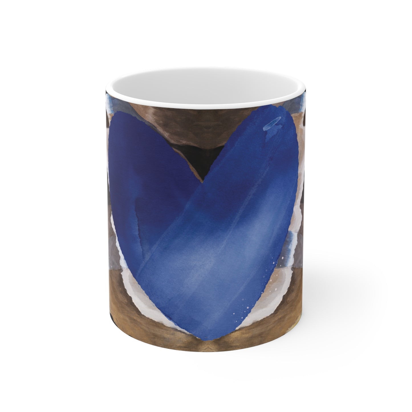 Mug with abstract blue  heart design perfect Valentine's Day gift