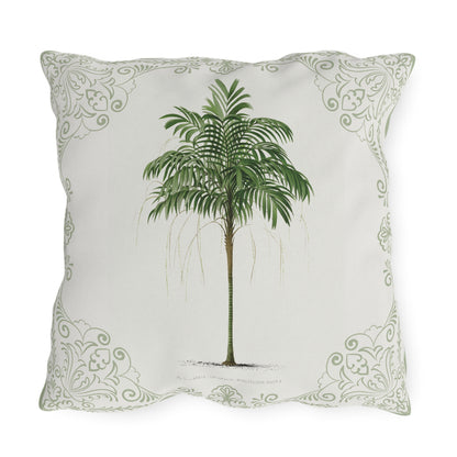 Tropical Outdoor Pillow with Palm Leaf Design
