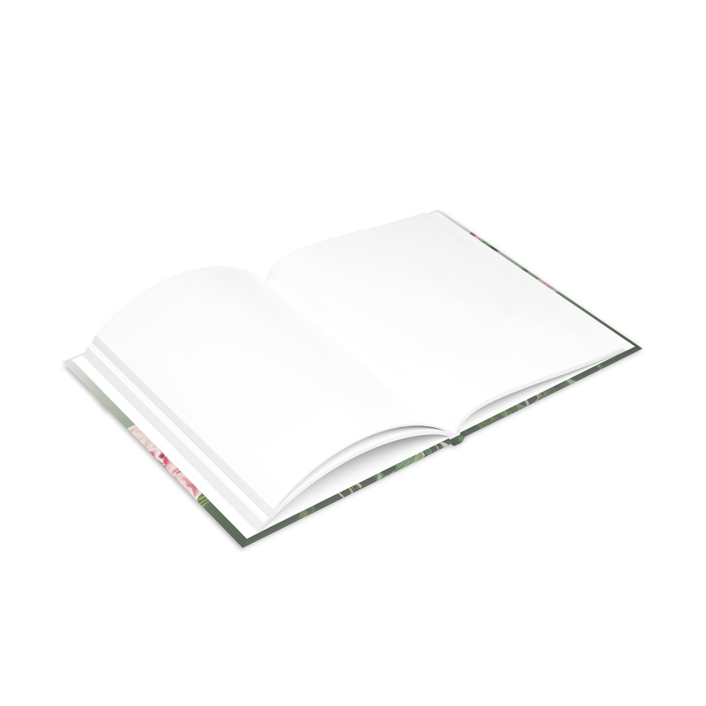 Vintage Peony Floral Green Hardcover Notebook