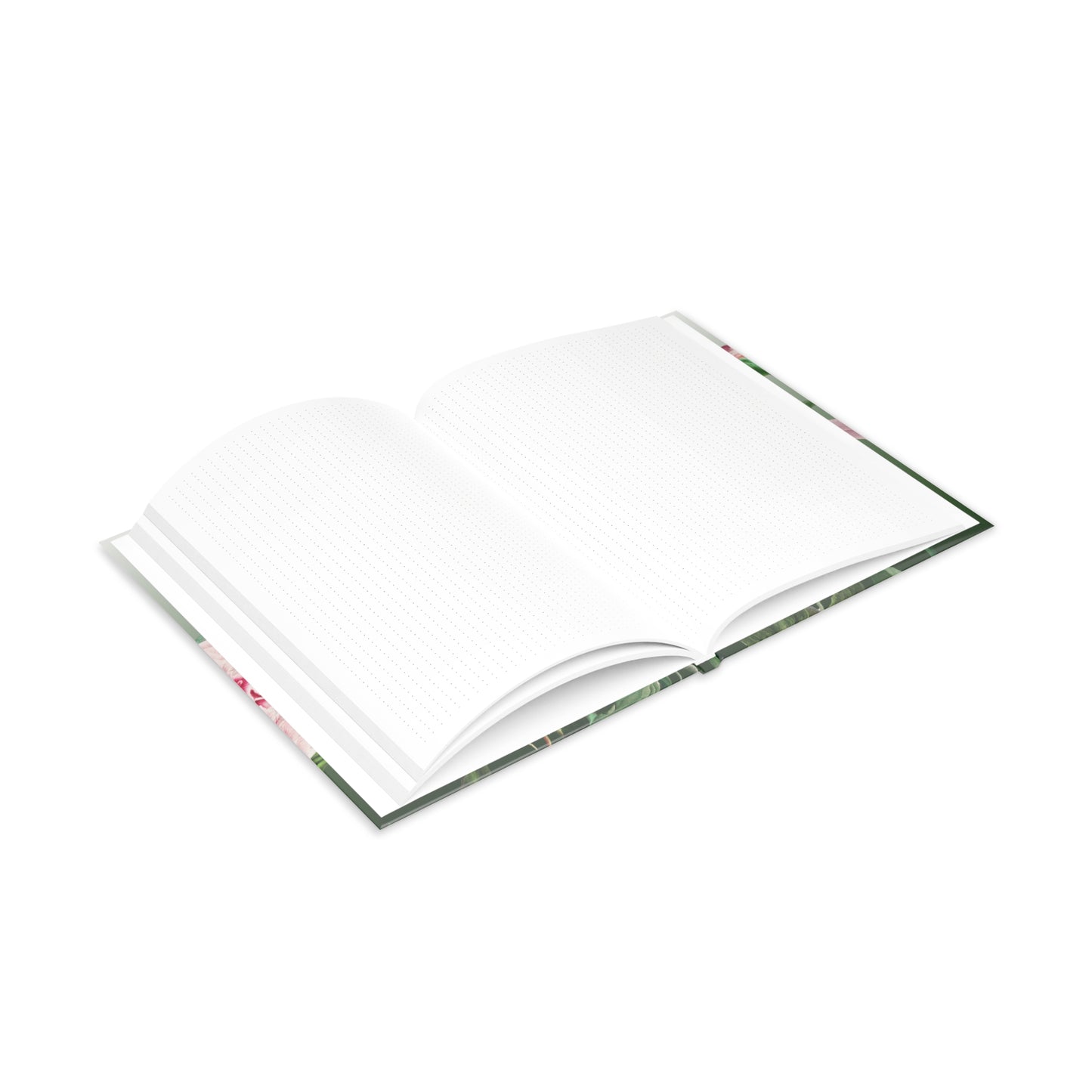 Vintage Peony Floral Green Hardcover Notebook