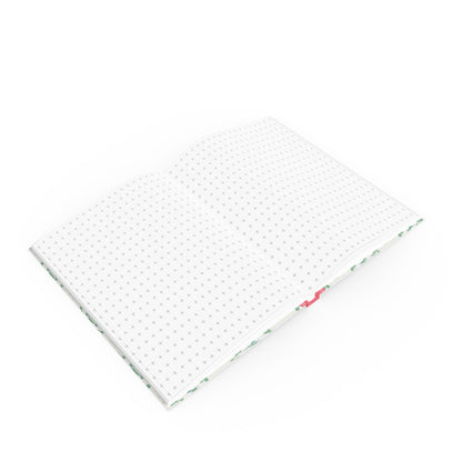 Open hardcover notebook with flexible spine and 128 pages DOTTED