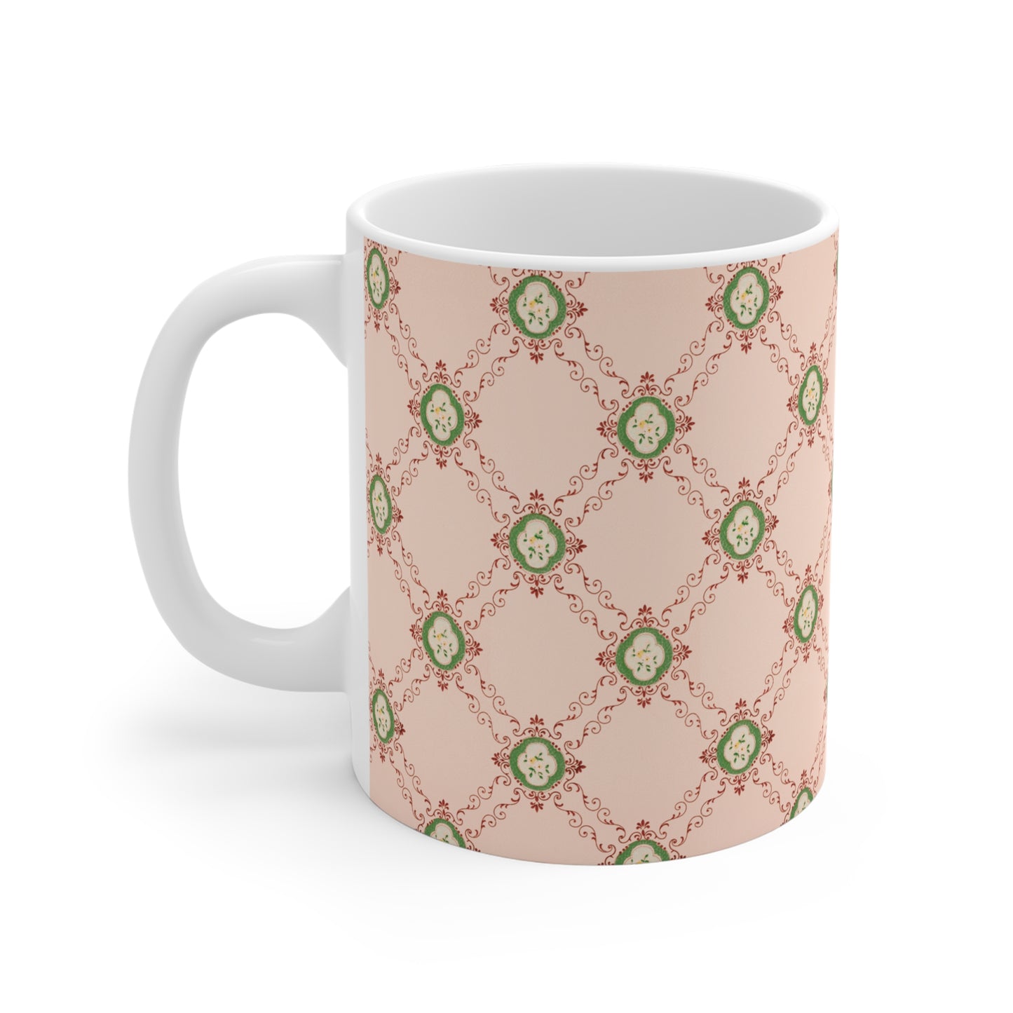 Victorian Floral Ceramic Coffee Mug