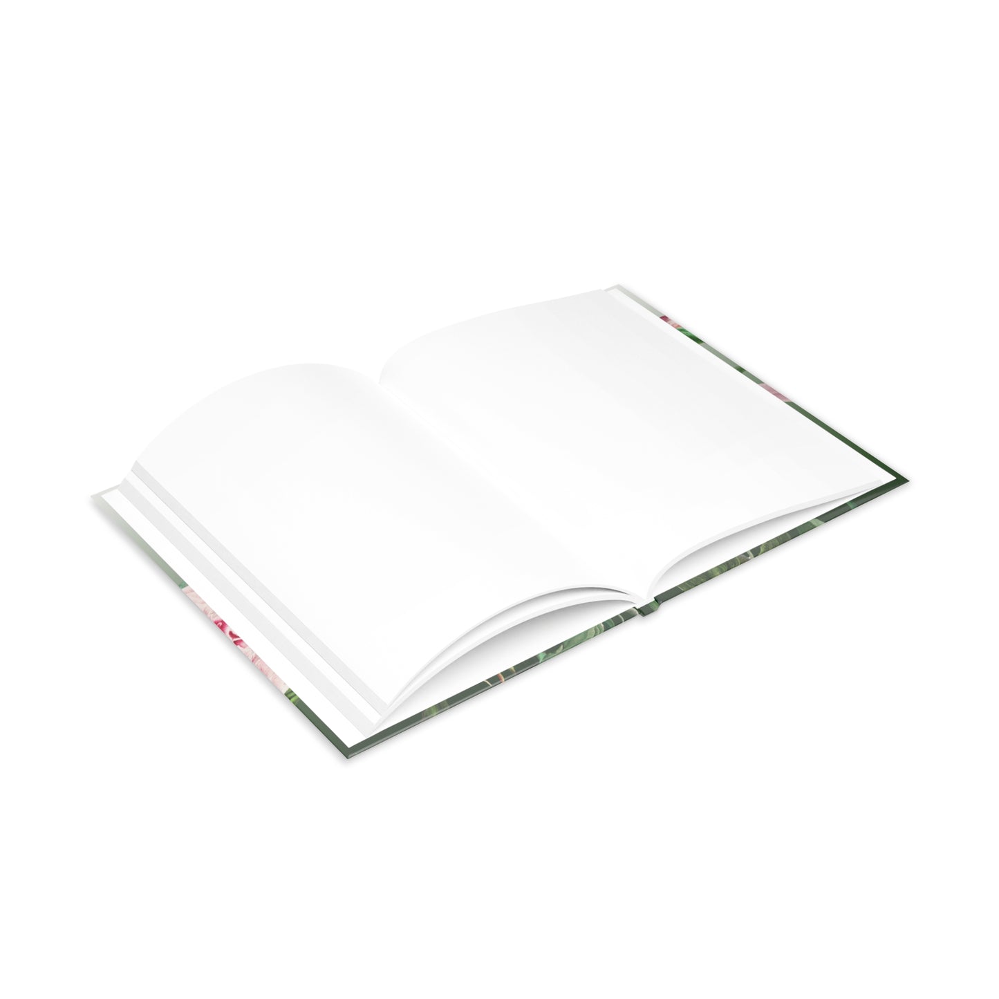 Vintage Peony Floral Green Hardcover Notebook