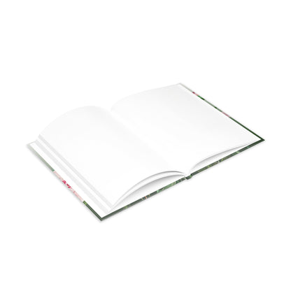 Vintage Peony Floral Green Hardcover Notebook