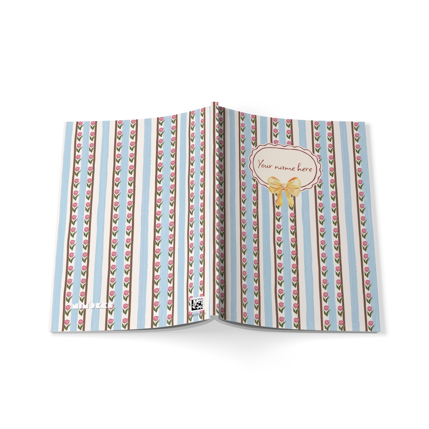 Tulips & Yellow Bow 01 Notebook A5 – Personalized Softcover Journal