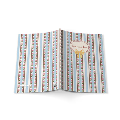 Tulips & Yellow Bow 01 Notebook A5 – Personalized Softcover Journal