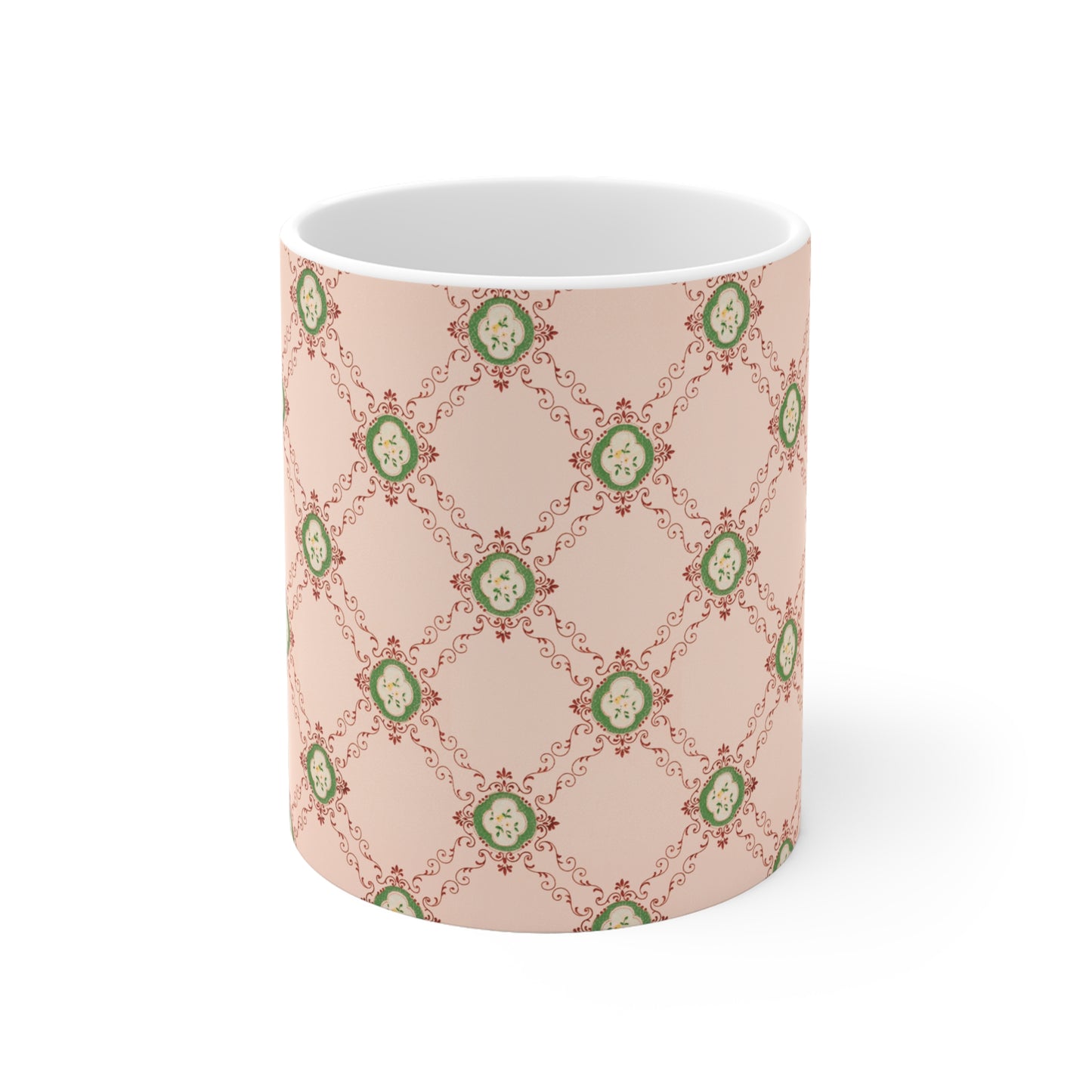 Victorian Floral Ceramic Coffee Mug