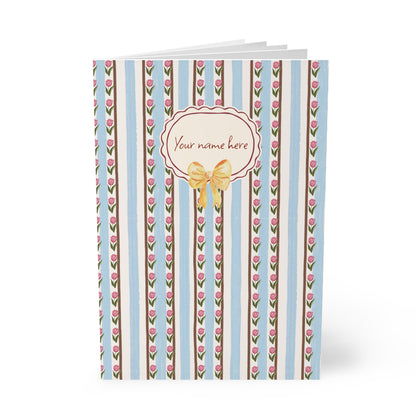 Tulips & Yellow Bow 01 Notebook A5 – Personalized Softcover Journal