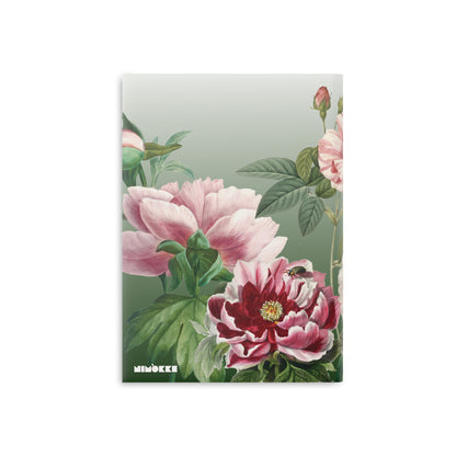 Vintage Peony Floral Green Hardcover Notebook