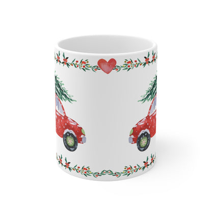 Christmas Coffee Mug Driving Home for Christmas (White)