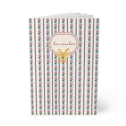 Tulips & Yellow Bow 02 Notebook A5 – Personalized Softcover Journal