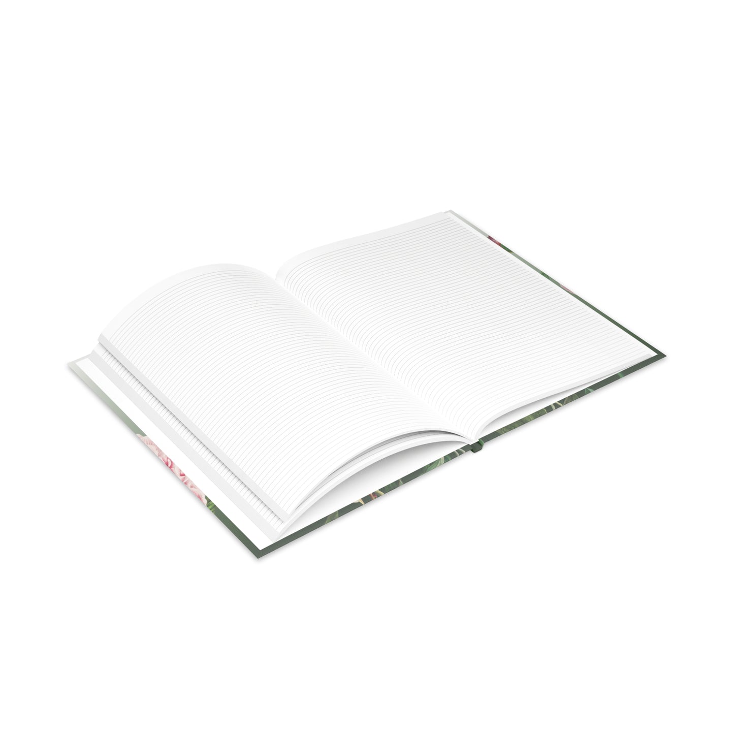 Vintage Peony Floral Green Hardcover Notebook