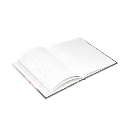 Vintage Peony Floral Green Hardcover Notebook