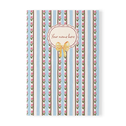 Tulips & Yellow Bow 01 Notebook A5 – Personalized Softcover Journal