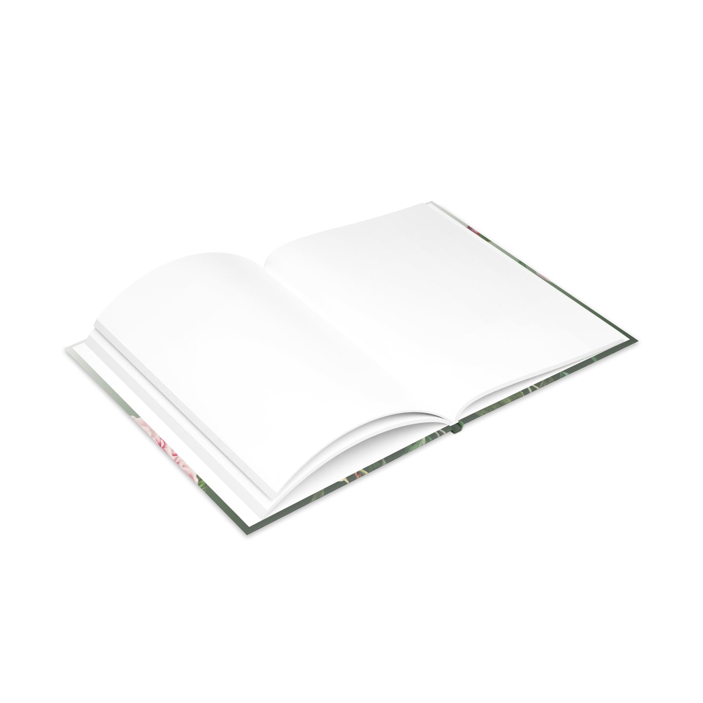 Vintage Peony Floral Green Hardcover Notebook