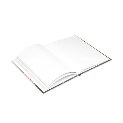 Vintage Peony Floral Green Hardcover Notebook