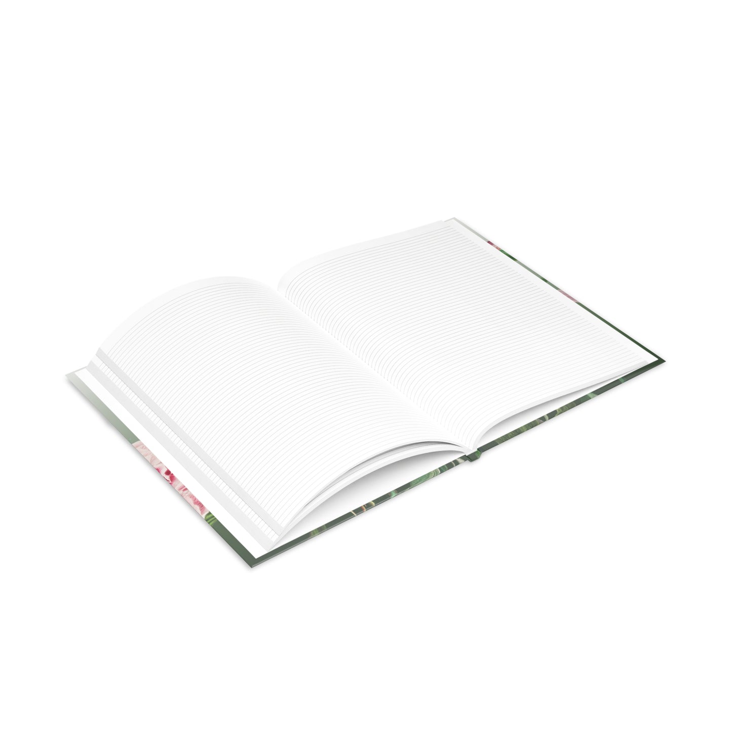 Vintage Peony Floral Green Hardcover Notebook