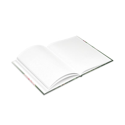 Vintage Peony Floral Green Hardcover Notebook
