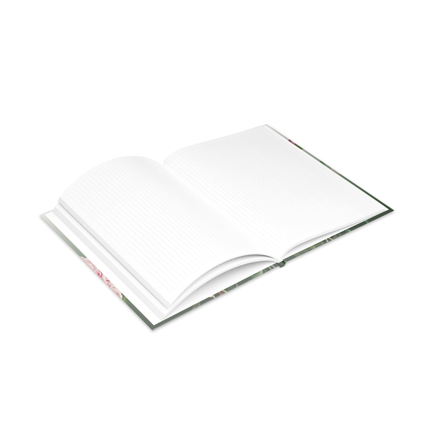 Vintage Peony Floral Green Hardcover Notebook