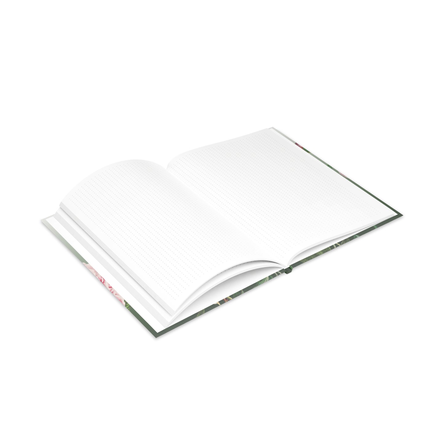 Vintage Peony Floral Green Hardcover Notebook