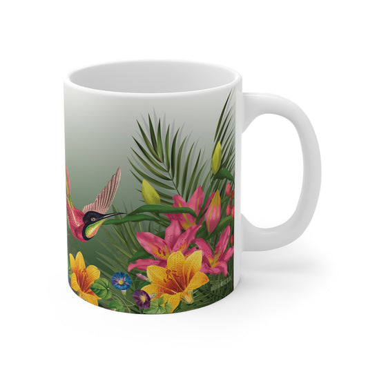 Tropical Floral Ceramic Mug