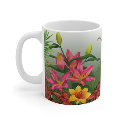 Tropical Floral Ceramic Mug