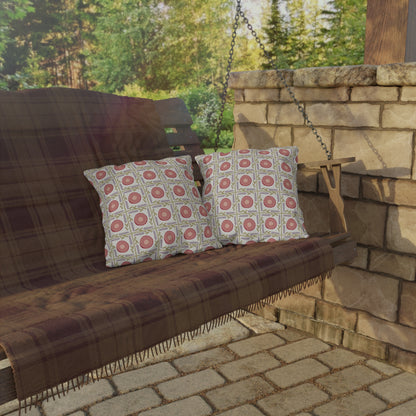 Colorful Outdoor Pillow with Pink and Lavender