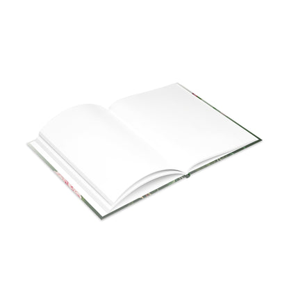Vintage Peony Floral Green Hardcover Notebook