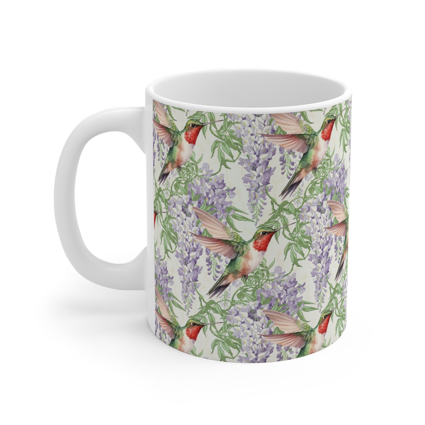Wisteria Blossom Ceramic Mug – 11 oz Floral Coffee & Tea Cup