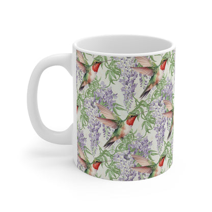 Wisteria Blossom Ceramic Mug – 11 oz Floral Coffee & Tea Cup