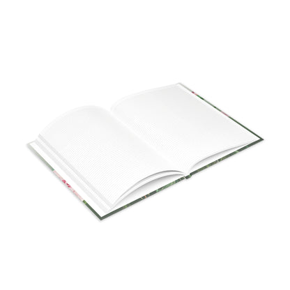 Vintage Peony Floral Green Hardcover Notebook