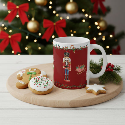 Christmas Nutcracker Ceramic Coffee Mug (Red)