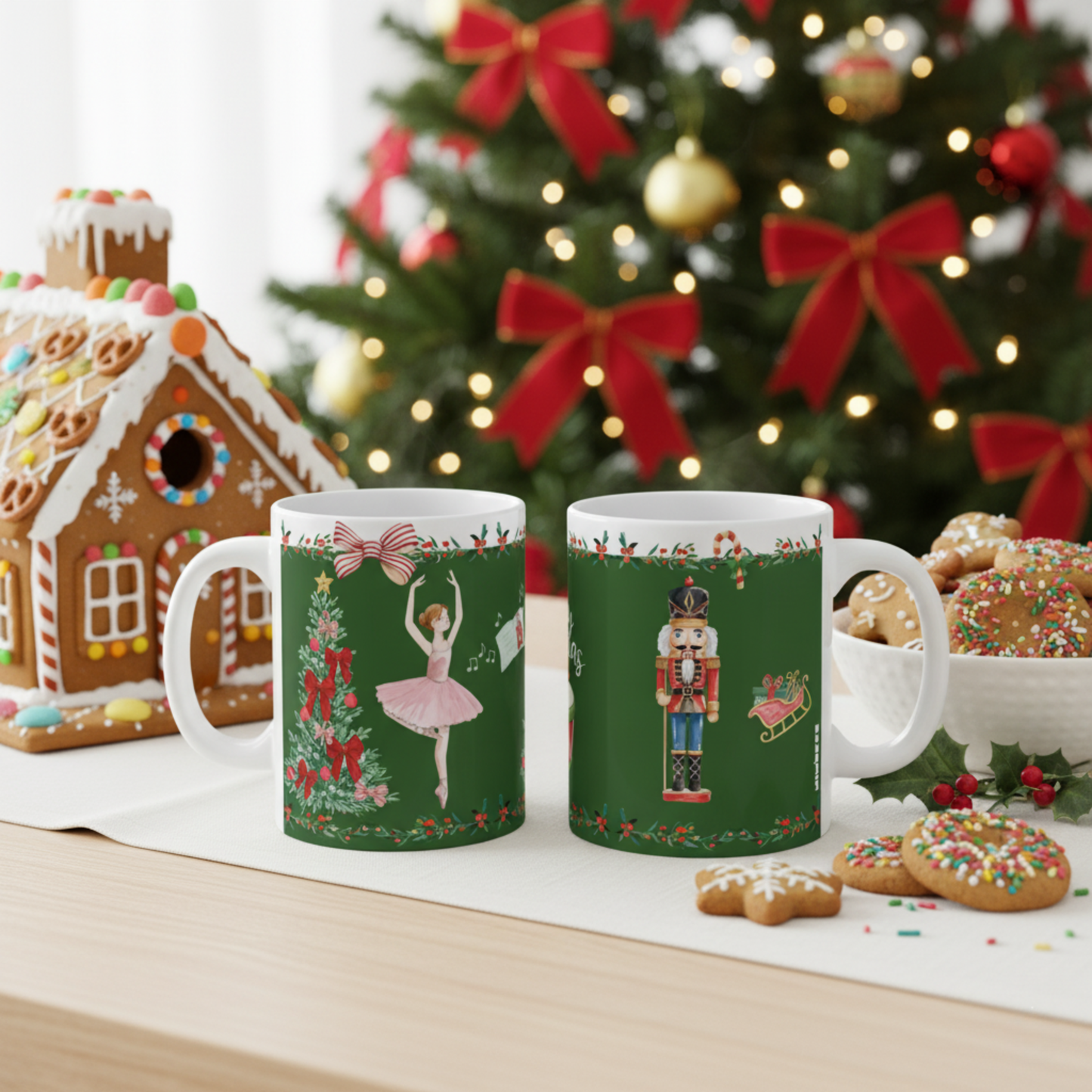 Christmas Nutcracker Ceramic Coffee Mug (Green)