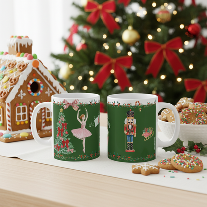 Christmas Nutcracker Ceramic Coffee Mug (Green)