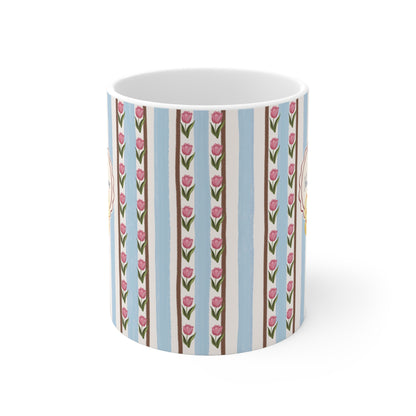 Little Tulips Mug – Personalized Floral Ceramic Coffee & Tea Cup, 11 oz