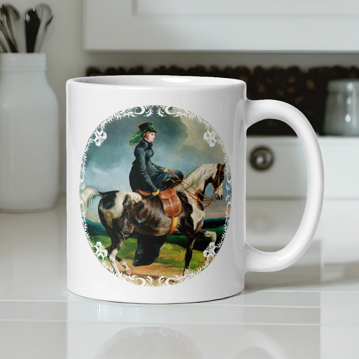 Mug Lady on Horseback