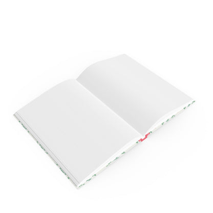 Open hardcover notebook with flexible spine and 128 pages BLANK