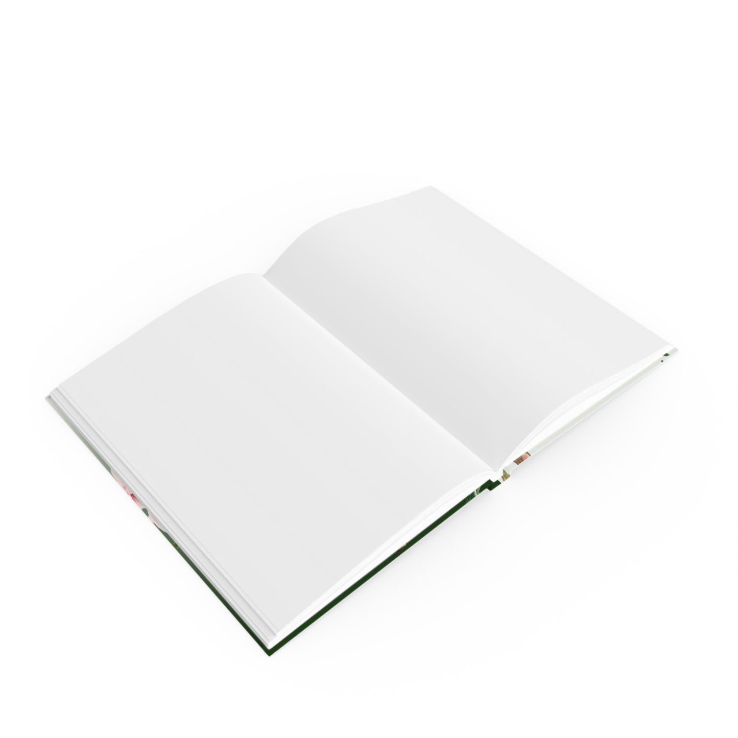 Open Botanical notebook with blank pages on a white background