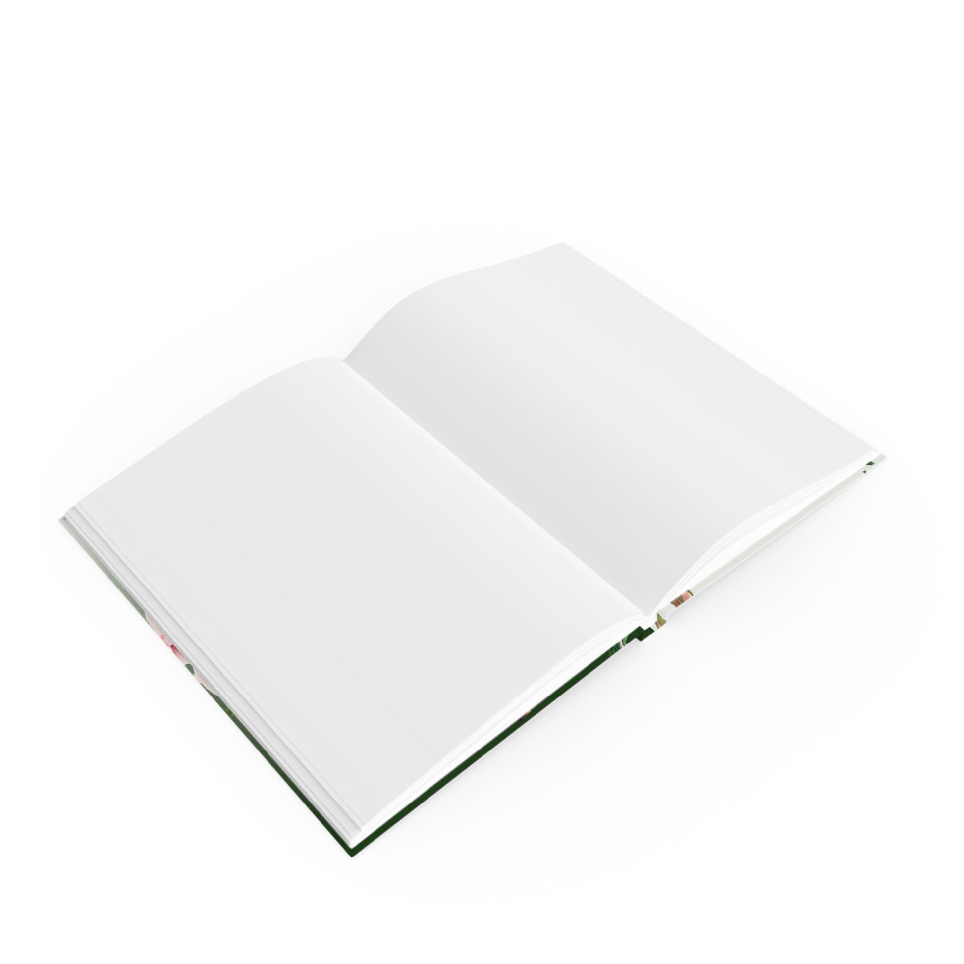 Open Botanical notebook with blank pages on a white background